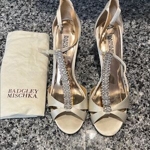 Badgley Mischka Gold Strappy Heels